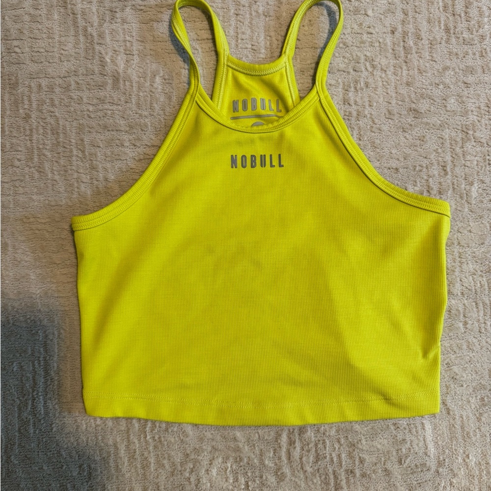 NOBULL Yellow Fitted Crop Tank Top